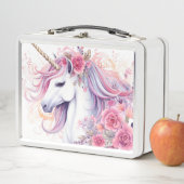 Lunch Box Unicorne florale rose mignonne (En situation)
