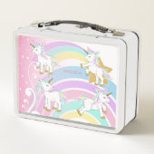 Lunch Box Unicornes arc-en-ciel rose (Dos)