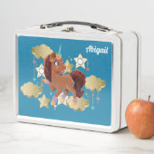 Lunch Box Unique aux étoiles et aux nuages Unicorne (En situation)