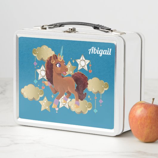 Lunch Box Unique aux étoiles et aux nuages Unicorne (En situation)