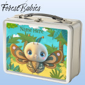 Lunch Box Unique Whimsical Boy Butterfly Cartoon Graphic