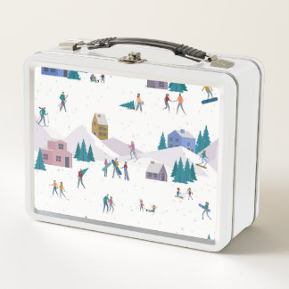 Lunch Box Vacances des Alpes d'hiver : les gens actifs sans