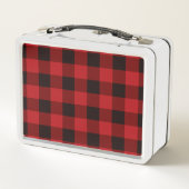 Lunch Box vacances d'hiver rustique plaid de buffle noir rou (Dos)