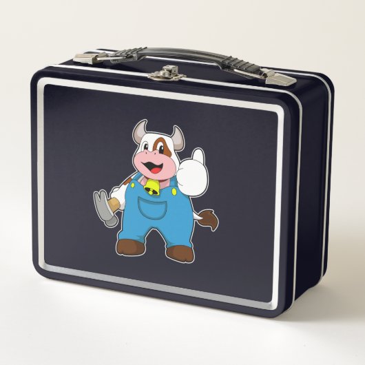 Lunch Box Vache comme artisan avec marteau (Devant)