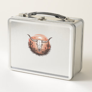 Lunch Box Vache Crâne western cowboy rodéo