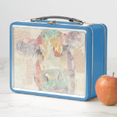 Lunch Box Vache de collage de la ferme aquarelle (En situation)