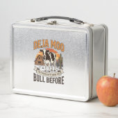 Lunch Box Vache drôle Deja Moo Création de chemise occidenta (En situation)