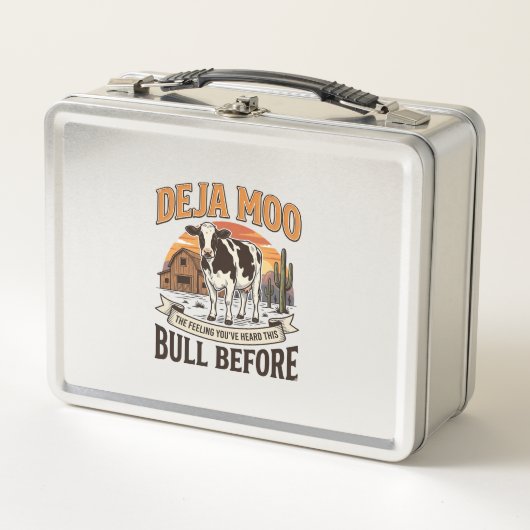 Lunch Box Vache drôle Deja Moo Création de chemise occidenta (Devant)