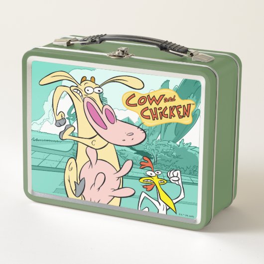 Lunch Box Vache et poulet à courir graphique (Devant)