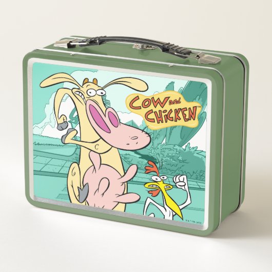 Lunch Box Vache et poulet à courir graphique (Dos)