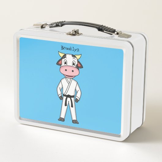 Lunch Box Vache mignonne en combinaison kung fu (Devant)