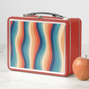 Lunch Box Vagues Rétro Colorées Vintage