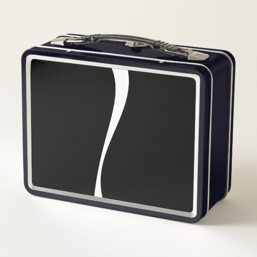 Lunch Box Vagues simples 2 - Noir et blanc (Dos)