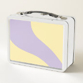 Lunch Box Vagues simples en jaune pastel et violet (Dos)
