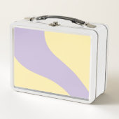 Lunch Box Vagues simples en jaune pastel et violet (Devant)