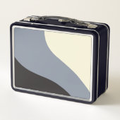 Lunch Box Vagues simples - Noir, Gris et Crème (Dos)