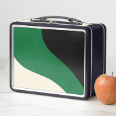 Lunch Box Vagues simples - vert, crème et noir (En situation)