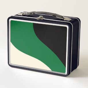 Lunch Box Vagues simples - vert, crème et noir
