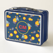 Lunch Box Vaisseau spatial dans la marine bleue Monogramme G (Dos)