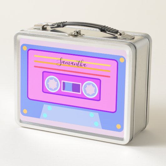 Lunch Box Vaporwave esthétique Retro rose 90s Audio Cassette (Devant)