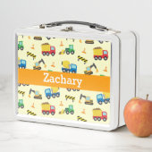 Lunch Box Véhicules de construction colorés Motif pour garço (En situation)