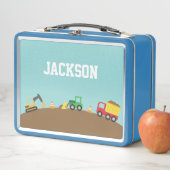 Lunch Box Véhicules De Construction Colorés Pour Garçons Déj (En situation)