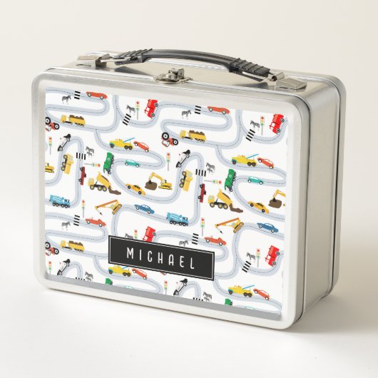 Lunch Box Véhicules de transport Voitures et Camions Trafic (Devant)