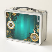 Lunch Box Veille bijoux Steampunk sur un Arrière - plan vert (Dos)