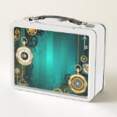 Lunch Box Veille bijoux Steampunk sur un Arrière - plan vert (Dos)
