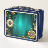 Lunch Box Veille bijoux Steampunk sur un Arrière - plan vert (Devant)
