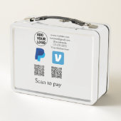 Lunch Box Venmo paypal scan pour payer ajouter q r code logo (Dos)