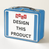 Lunch Box VENTE ! Boîtier en métal - Bleu clair - Personnali (Devant)