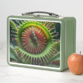 Lunch Box Vénus Flytrap Floral Vert et Rouge (En situation)