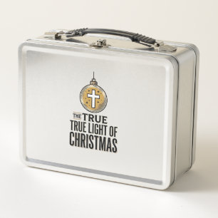 Lunch Box Véritable Lumière de Noël Ornement Chrétien Vintag