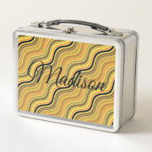 Vert Brown et nuances de lignes ondulées jaunes