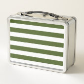 Lunch Box Vert mousse foncé et rayures blanches (Dos)