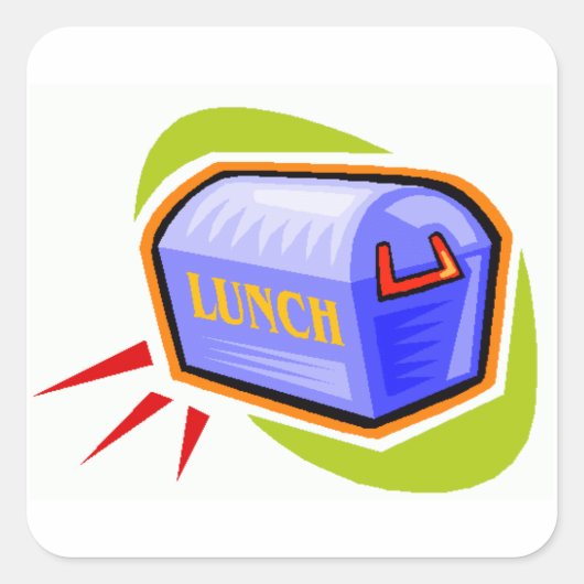 Lunch Box Vierkante Sticker (Voorkant)