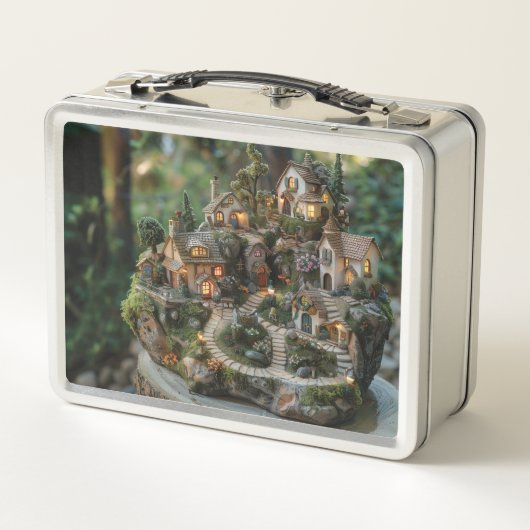 Lunch Box Village de Gnome sur un tronc d'arbre (Dos)