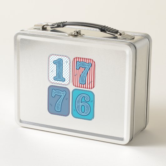 Lunch Box Vintage 1776 Patchwork Patriotique (Devant)