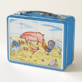 Lunch Box Vintage animal de ferme vieux mode porc canard agn (Dos)