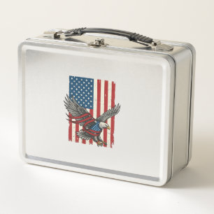 Lunch Box Vintage Eagle Flag Vector Patriotic Shirt Design_1