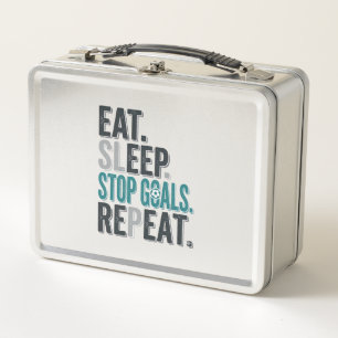 Lunch Box Vintage Gardien de Football Manger Dormir Arrêter