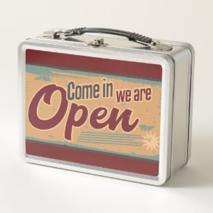 Lunch Box Vintage ouvert affaires rétro café garage pavillon
