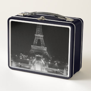 Lunch Box Vintage Paris Fontains Tour Eiffel nuit