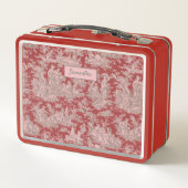 Lunch Box Vintage rose rose de jouy imprimé (Dos)