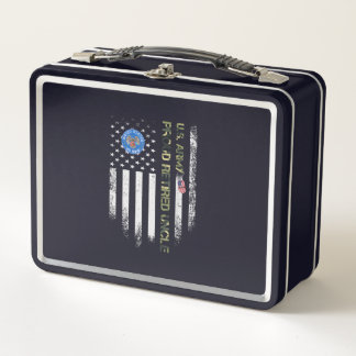 Lunch Box Vintage USA American Flag Army Vétérinaire Fière