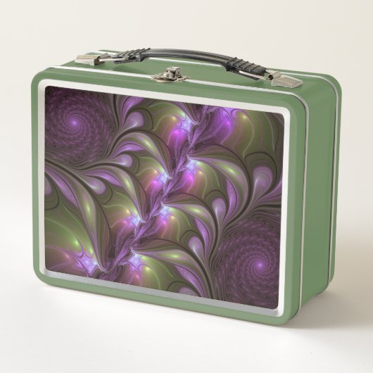 Lunch Box Violet Abstrait violet violet kaki fractal (Devant)