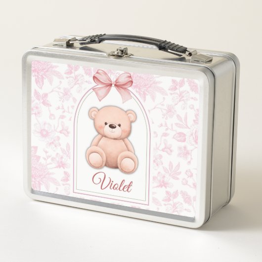 Lunch Box Violet | Conception personnalisée d'ours en peluch (Devant)