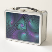 Lunch Box Violet rencontre Turquoise moderne art fractal abs (Devant)