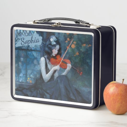 Lunch Box Violoniste gothique Imaginaire foncé dans le jardi (En situation)